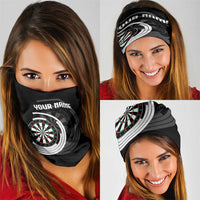 Personalized Black and White Dartboard Neck Gaiter Bullseye Target Design for Dart Players - Wonder Print Shop