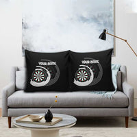 Personalized Black and White Dartboard Pillow Cover Bullseye Target Design for Dart Players - Wonder Print Shop