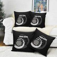 Personalized Black and White Dartboard Pillow Cover Bullseye Target Design for Dart Players - Wonder Print Shop