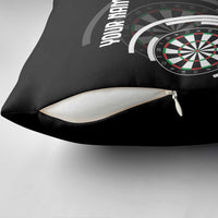Personalized Black and White Dartboard Pillow Cover Bullseye Target Design for Dart Players - Wonder Print Shop