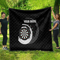 Personalized Black and White Dartboard Quilt Bullseye Target Design for Dart Players - Wonder Print Shop