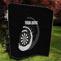 Personalized Black and White Dartboard Quilt Bullseye Target Design for Dart Players - Wonder Print Shop