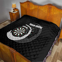 Personalized Black and White Dartboard Quilt Bullseye Target Design for Dart Players - Wonder Print Shop