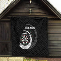 Personalized Black and White Dartboard Quilt Bullseye Target Design for Dart Players - Wonder Print Shop