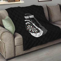 Personalized Black and White Dartboard Quilt Bullseye Target Design for Dart Players - Wonder Print Shop