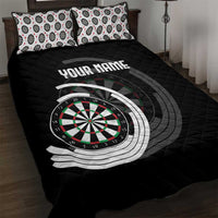 Personalized Black and White Dartboard Quilt Bed Set Bullseye Target Design for Dart Players - Wonder Print Shop