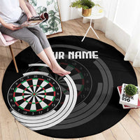 Personalized Black and White Dartboard Round Carpet Bullseye Target Design for Dart Players - Wonder Print Shop