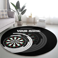Personalized Black and White Dartboard Round Carpet Bullseye Target Design for Dart Players - Wonder Print Shop