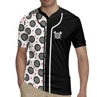Personalized Black and White Dartboard Rugby Jersey Bullseye Target Design for Dart Players - Wonder Print Shop