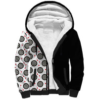 Personalized Black and White Dartboard Sherpa Hoodie Bullseye Target Design for Dart Players - Wonder Print Shop