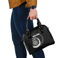 Personalized Black and White Dartboard Shoulder Handbag Bullseye Target Design for Dart Players - Wonder Print Shop