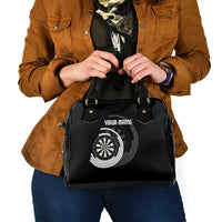 Personalized Black and White Dartboard Shoulder Handbag Bullseye Target Design for Dart Players - Wonder Print Shop