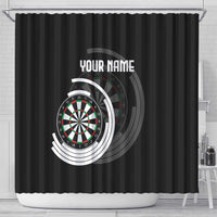Personalized Black and White Dartboard Shower Curtain Bullseye Target Design for Dart Players - Wonder Print Shop