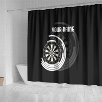 Personalized Black and White Dartboard Shower Curtain Bullseye Target Design for Dart Players - Wonder Print Shop