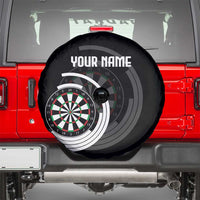 Personalized Black and White Dartboard Spare Tire Cover Bullseye Target Design for Dart Players - Wonder Print Shop
