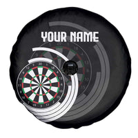 Personalized Black and White Dartboard Spare Tire Cover Bullseye Target Design for Dart Players - Wonder Print Shop