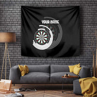 Personalized Black and White Dartboard Tapestry Bullseye Target Design for Dart Players - Wonder Print Shop