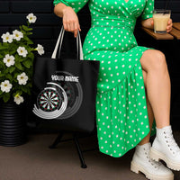 Personalized Black and White Dartboard Tote Bag Bullseye Target Design for Dart Players - Wonder Print Shop