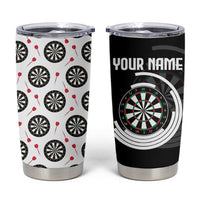Personalized Black and White Dartboard Tumbler Cup Bullseye Target Design for Dart Players - Wonder Print Shop
