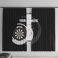 Personalized Black and White Dartboard Window Curtain Bullseye Target Design for Dart Players - Wonder Print Shop