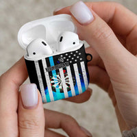 Personalized Blue Flame American Flag Dart AirPods Case Patriotic Dartboard Design - Wonder Print Shop
