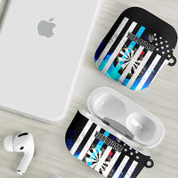 Personalized Blue Flame American Flag Dart AirPods Case Patriotic Dartboard Design - Wonder Print Shop