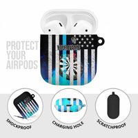 Personalized Blue Flame American Flag Dart AirPods Case Patriotic Dartboard Design - Wonder Print Shop
