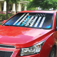 Personalized Blue Flame American Flag Dart Auto Sun Shade Patriotic Dartboard Design - Wonder Print Shop
