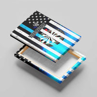 Personalized Blue Flame American Flag Dart Canvas Wall Art Patriotic Dartboard Design - Wonder Print Shop