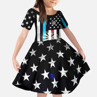 Personalized Blue Flame American Flag Dart Family Matching Puletasi and Hawaiian Shirt Patriotic Dartboard Design - Wonder Print Shop