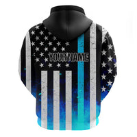 Personalized Blue Flame American Flag Dart Hoodie Patriotic Dartboard Design - Wonder Print Shop