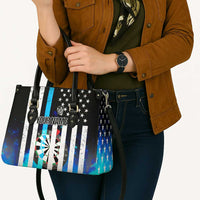 Personalized Blue Flame American Flag Dart Leather Bag Patriotic Dartboard Design - Wonder Print Shop