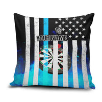Personalized Blue Flame American Flag Dart Pillow Cover Patriotic Dartboard Design - Wonder Print Shop