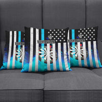 Personalized Blue Flame American Flag Dart Pillow Cover Patriotic Dartboard Design - Wonder Print Shop