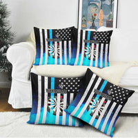 Personalized Blue Flame American Flag Dart Pillow Cover Patriotic Dartboard Design - Wonder Print Shop