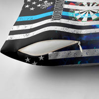 Personalized Blue Flame American Flag Dart Pillow Cover Patriotic Dartboard Design - Wonder Print Shop