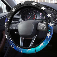 Blue Flame American Flag Dart Steering Wheel Cover Patriotic Dartboard Design - Wonder Print Shop