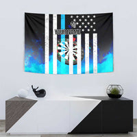 Personalized Blue Flame American Flag Dart Tapestry Patriotic Dartboard Design - Wonder Print Shop