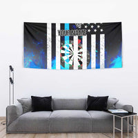 Personalized Blue Flame American Flag Dart Tapestry Patriotic Dartboard Design - Wonder Print Shop