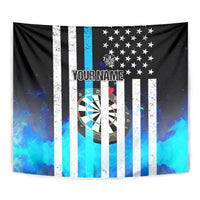 Personalized Blue Flame American Flag Dart Tapestry Patriotic Dartboard Design - Wonder Print Shop