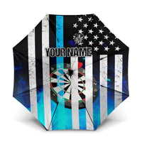 Personalized Blue Flame American Flag Dart Umbrella Patriotic Dartboard Design - Wonder Print Shop