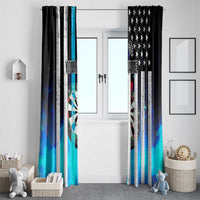 Personalized Blue Flame American Flag Dart Window Curtain Patriotic Dartboard Design - Wonder Print Shop
