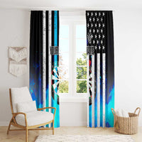Personalized Blue Flame American Flag Dart Window Curtain Patriotic Dartboard Design - Wonder Print Shop