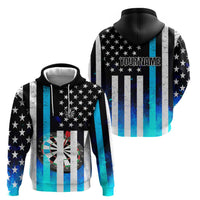 Personalized Blue Flame American Flag Dart Zip Hoodie Patriotic Dartboard Design - Wonder Print Shop