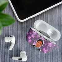 Rosa Parks AirPods Case Purple Floral Pattern Civil Rights Tribute Bold Name Repeated Text Design - Wonder Print Shop