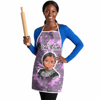 Rosa Parks Apron Purple Floral Pattern Civil Rights Tribute Bold Name Repeated Text Design - Wonder Print Shop