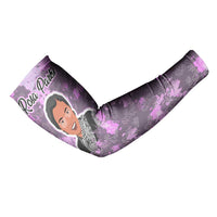 Rosa Parks Arm Sleeves Purple Floral Pattern Civil Rights Tribute Bold Name Repeated Text Design - Wonder Print Shop