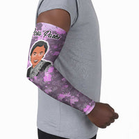 Rosa Parks Arm Sleeves Purple Floral Pattern Civil Rights Tribute Bold Name Repeated Text Design - Wonder Print Shop