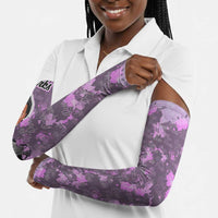 Rosa Parks Arm Sleeves Purple Floral Pattern Civil Rights Tribute Bold Name Repeated Text Design - Wonder Print Shop