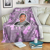 Rosa Parks Blanket Purple Floral Pattern Civil Rights Tribute Bold Name Repeated Text Design - Wonder Print Shop